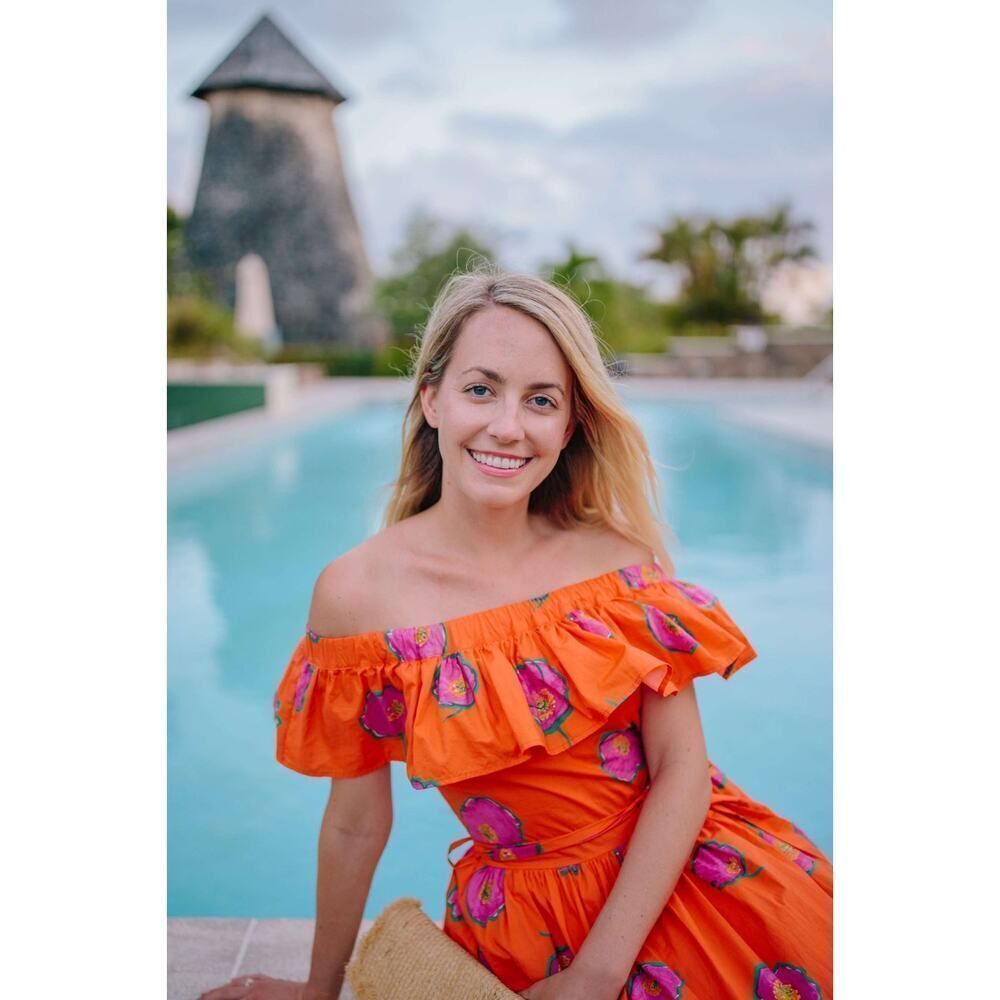la double j yacht off shoulder dress orange Small(US4) - Picture 5 of 11